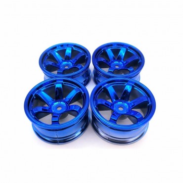 JOGO DE RODAS 26MM PARA AUTO ON ROAD 1/10 GRIP OU DRIFT KYOSHO TRAXXAS HPI HSP HIMOTO TAMIYA AZUL JANTES 01